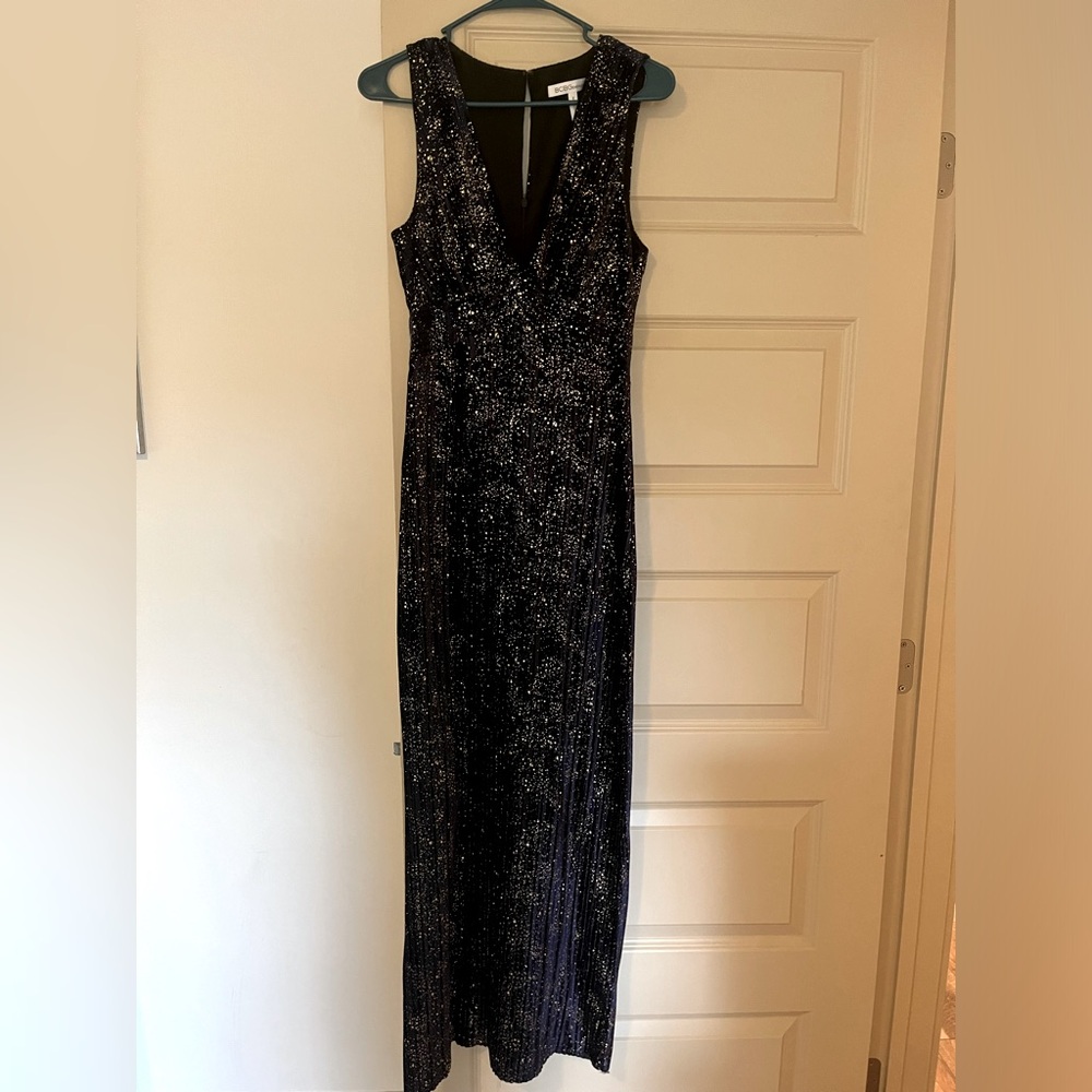 BCBG Velvet Plunge Maxi Dress